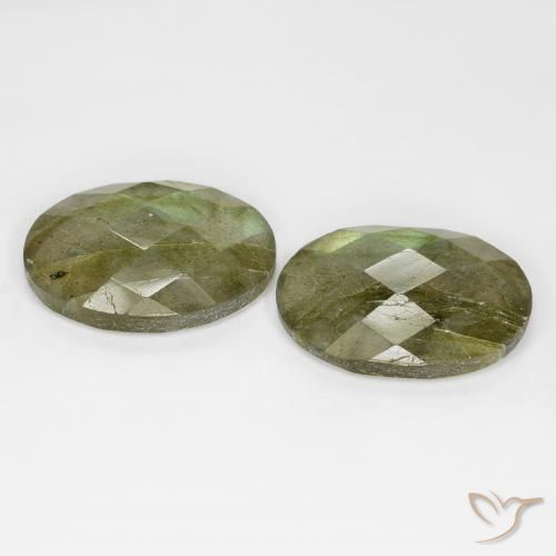Gemas de Labradorita Multicolor natural de 16.55 ct, Ovalada, Translúcido
