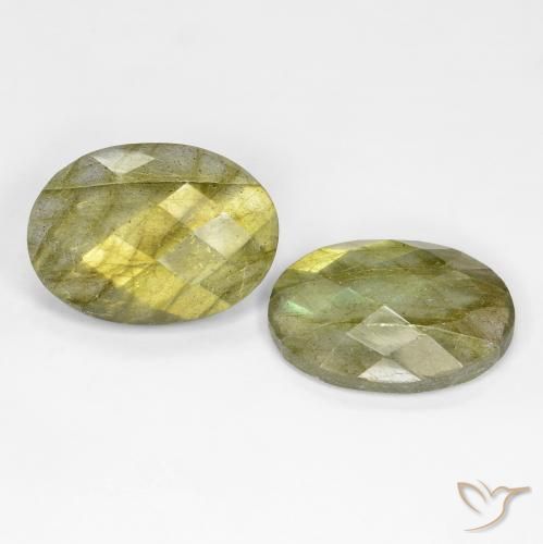 Gemas de Labradorita Multicolor natural de 16.30 ct, Ovalada, Translúcido