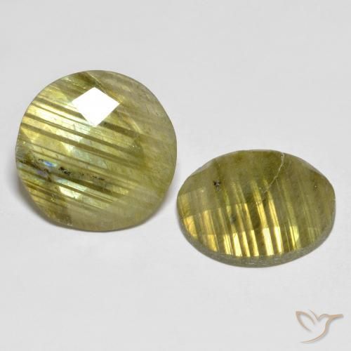 Gemas de Labradorita Multicolor natural de 13.35 ct, Redondo, Translúcido