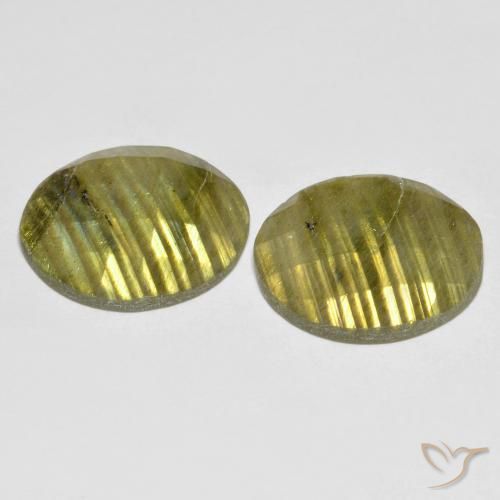 Gemas de Labradorita Multicolor natural de 13.35 ct, Redondo, Translúcido