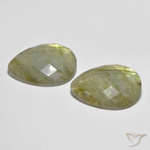 Gemas de Labradorita Multicolor natural de 18.22 ct, En forma de pera, Translúcido