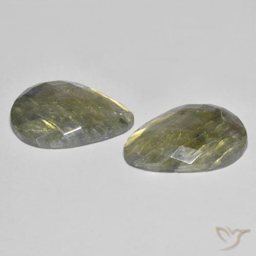 Gemas de Labradorita Multicolor natural de 18.15 ct, En forma de pera, Translúcido