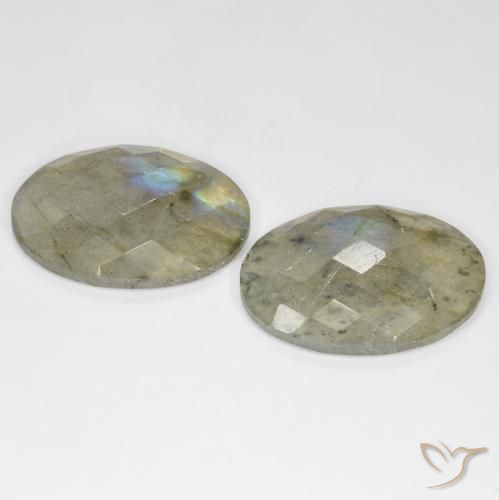 Gemas de Labradorita Multicolor natural de 23.01 ct, Ovalada, Translúcido