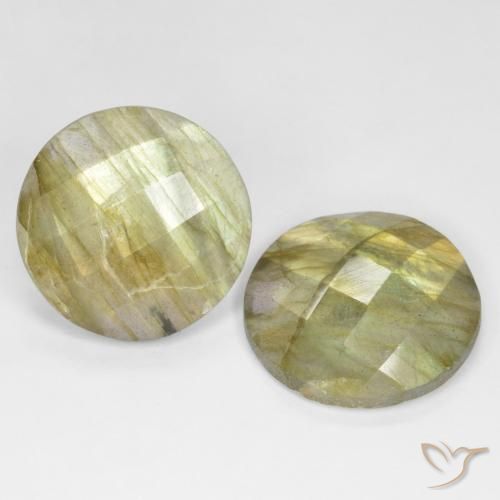 Gemas de Labradorita Multicolor natural de 16.20 ct, Redondo, Translúcido
