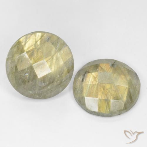 Gemas de Labradorita Multicolor natural de 17.72 ct, Redondo, Translúcido