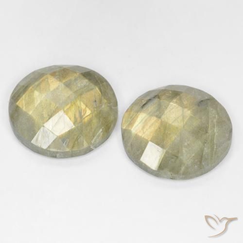 Gemas de Labradorita Multicolor natural de 17.72 ct, Redondo, Translúcido