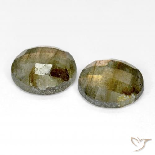 Gemas de Labradorita Multicolor natural de 9.29 ct, Redondo, Translúcido