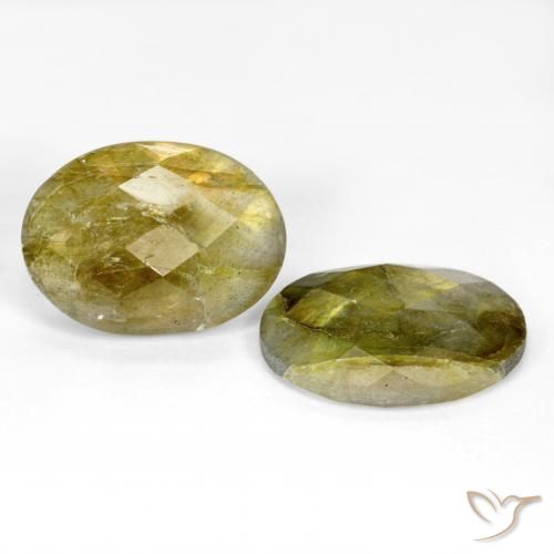 Gemas de Labradorita Multicolor natural de 15.66 ct, Ovalada, Translúcido