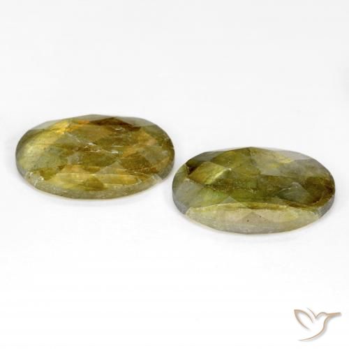 Gemas de Labradorita Multicolor natural de 15.66 ct, Ovalada, Translúcido
