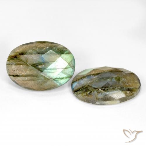 Gemas de Labradorita Multicolor natural de 15.88 ct, Ovalada, Translúcido