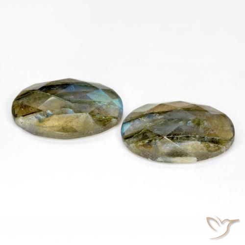 Gemas de Labradorita Multicolor natural de 15.88 ct, Ovalada, Translúcido