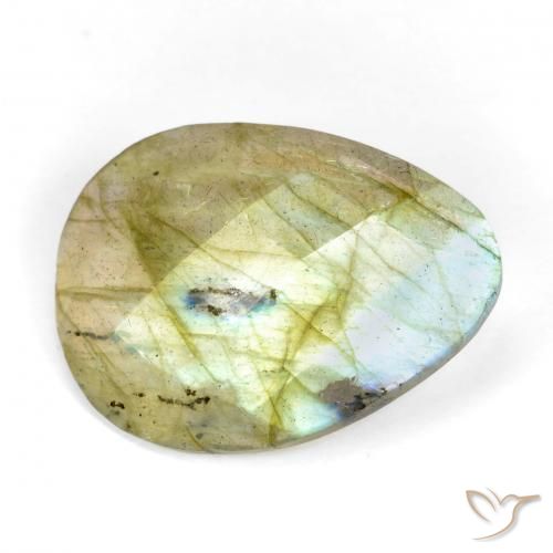 7.84ct Natural Multicolor labradorita, En forma de pera, Translúcido
