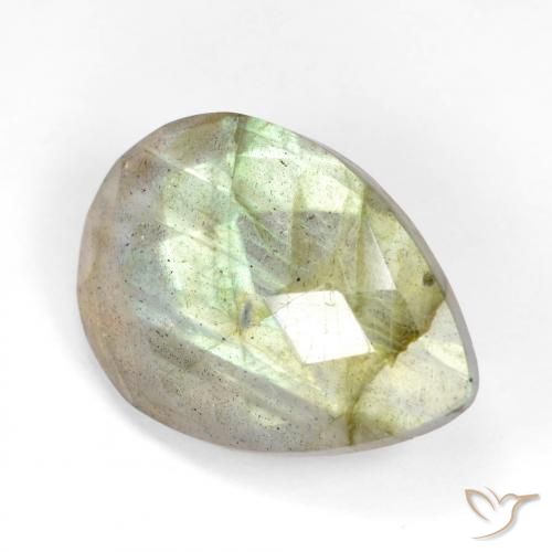 11.53ct Natural Multicolor labradorita, En forma de pera, Translúcido