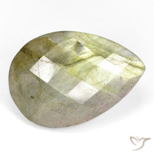 11.84ct Natural Multicolor Labradorita, En forma de pera, Translúcido