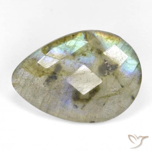 11.15ct Natural Multicolor labradorita, En forma de pera, Translúcido