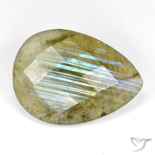 9.93ct Natural Multicolor Labradorita, En forma de pera, Translúcido
