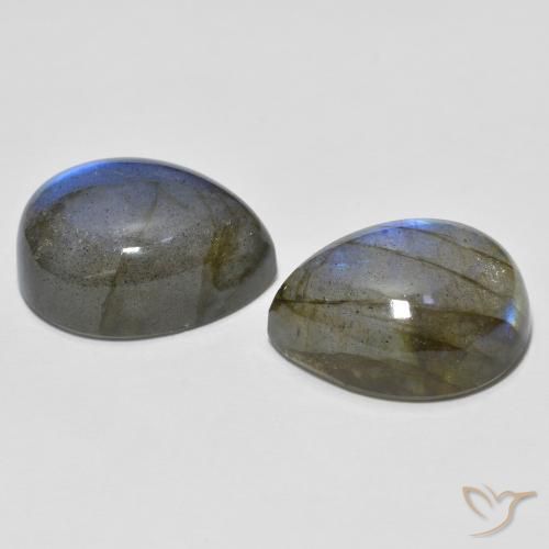 Gemas de Labradorita Multicolor natural de 21.30 ct, En forma de pera, Translúcido