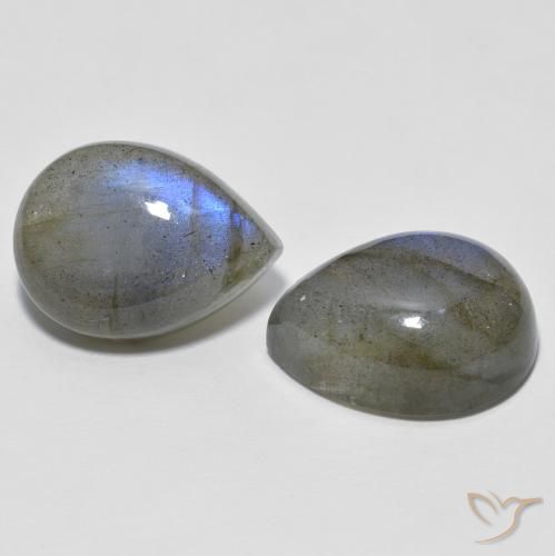 Gemas de Labradorita Multicolor natural de 20.10 ct, En forma de pera, Translúcido