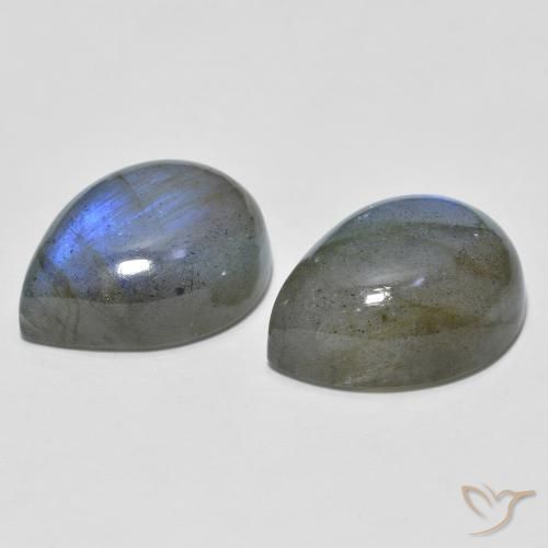 Gemas de Labradorita Multicolor natural de 20.10 ct, En forma de pera, Translúcido