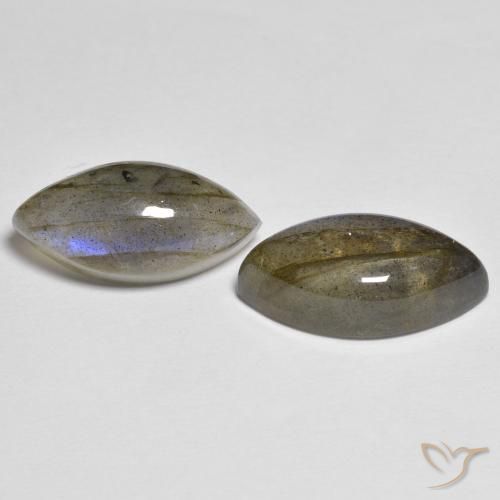 Gemas de Labradorita Multicolor natural de 10.18 ct, Marquesa, Translúcido