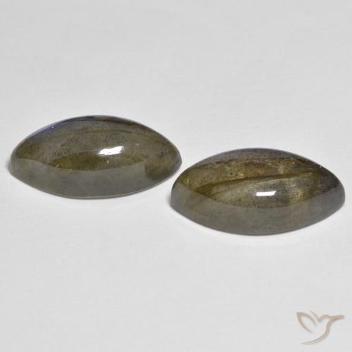 Gemas de Labradorita Multicolor natural de 10.18 ct, Marquesa, Translúcido