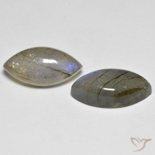 Gemas de Labradorita Multicolor natural de 10.21 ct, Marquesa, Translúcido