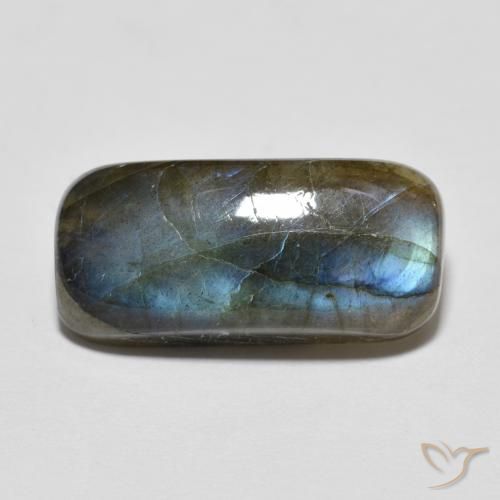 Labradorita Multicolor natural de 7.16 ct, Forma Cojín, Translúcido