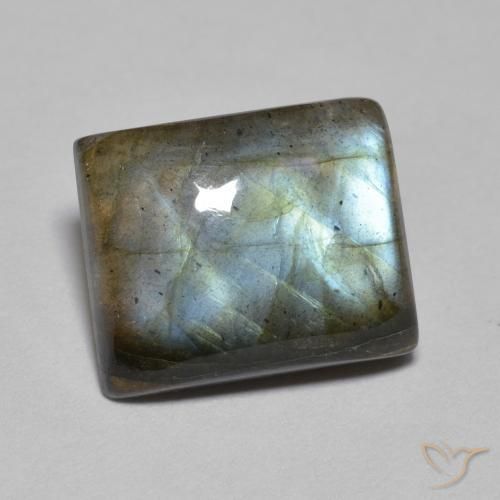 Labradorita Multicolor natural de 5.45 ct, Corte Baguette, Translúcido