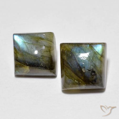 4.02ctw Natural Multicolor labradorita, Cuadrado, Transparente