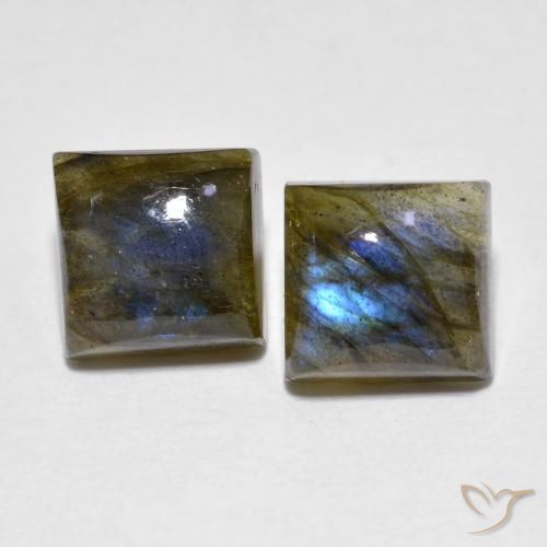 4.02ctw Natural Multicolor labradorita, Cuadrado, Transparente