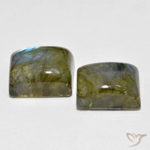 Gemas de Labradorita Multicolor natural de 8.68 ct, Corte Baguette, Translúcido