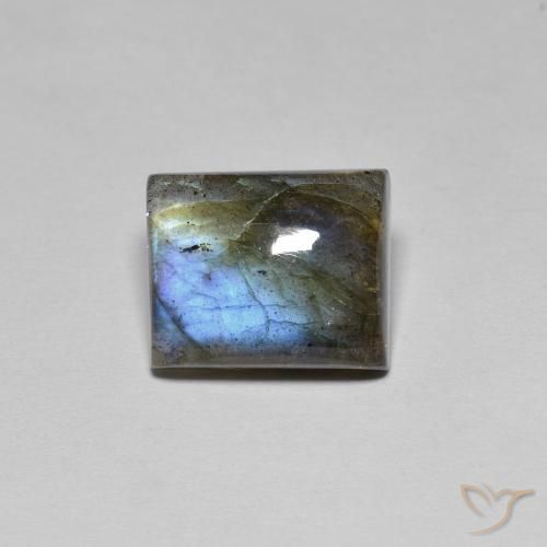 6.73ct Natural Multicolor labradorita, Corte Baguette, Translúcido