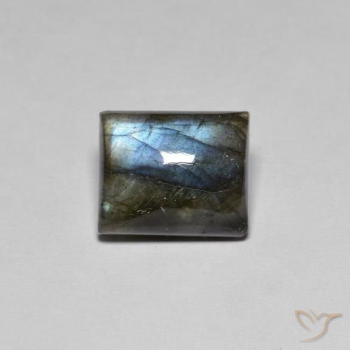 6.48ct Natural Multicolor Labradorita, Corte Baguette, Translúcido