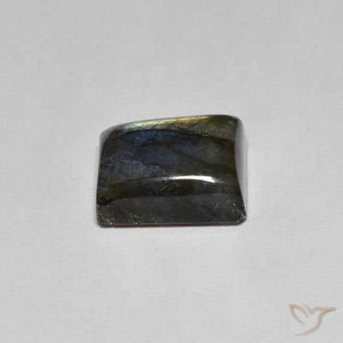 Labradorita Multicolor natural de 6.48 ct, Corte Baguette, Translúcido
