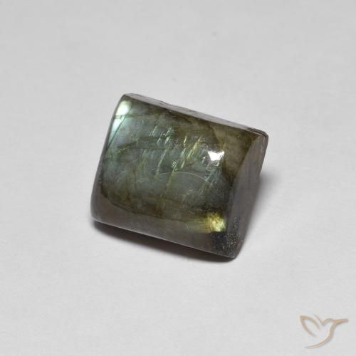 Labradorita Multicolor natural de 7.41 ct, Corte Baguette, Translúcido