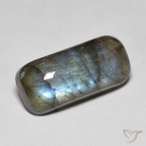 Labradorita Multicolor natural de 8.10 ct, Forma Cojín, Translúcido
