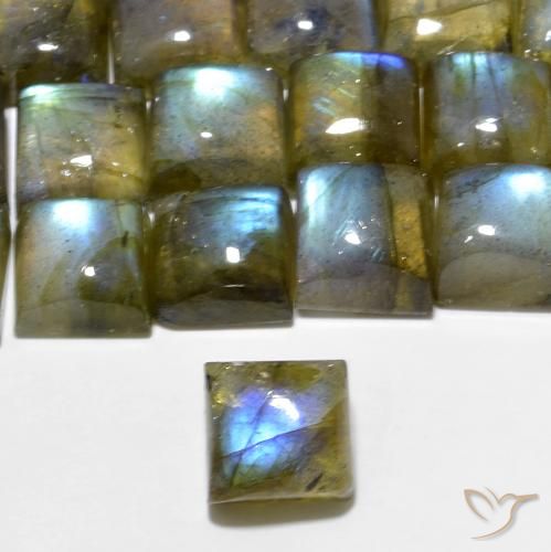 1.46ct Natural Multicolor labradorita, Cuadrado, Translúcido