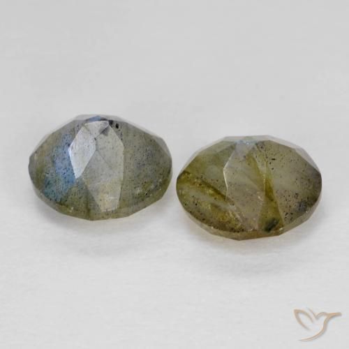 Gemas de Labradorita Multicolor natural de 2.48 ct, Ovalada, Translúcido
