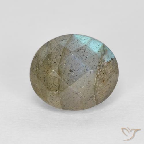 1.32ct Natural Multicolor labradorita, Ovalada, Translúcido