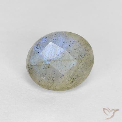 Labradorita Multicolor natural de 1.28 ct, Ovalada, Translúcido