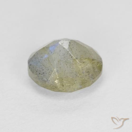 Labradorita Multicolor natural de 1.28 ct, Ovalada, Translúcido