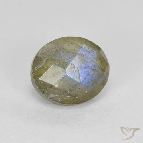Labradorita Multicolor natural de 1.25 ct, Ovalada, Translúcido