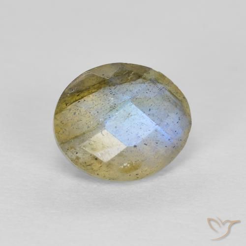 1.22ct Natural Multicolor labradorita, Ovalada, Translúcido
