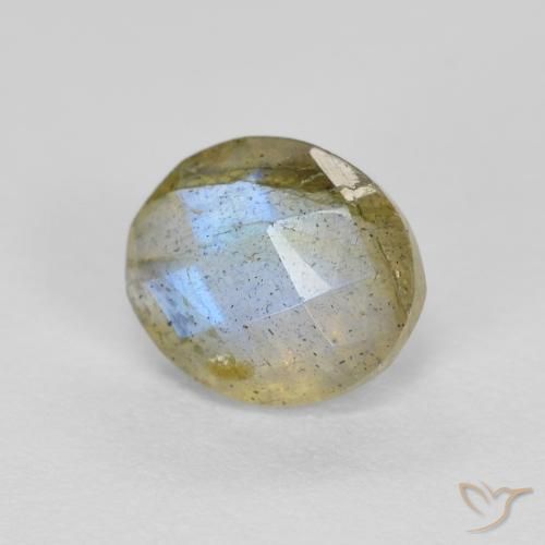 Labradorita Multicolor natural de 1.22 ct, Ovalada, Translúcido