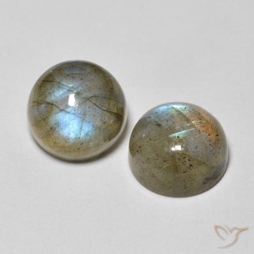 Gemas de Labradorita Multicolor natural de 3.40 ct, Redondo, Transparente