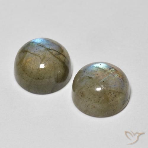 Gemas de Labradorita Multicolor natural de 3.40 ct, Redondo, Transparente