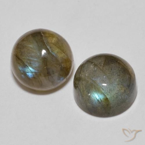 Gemas de Labradorita Multicolor natural de 3.60 ct, Redondo, Translúcido