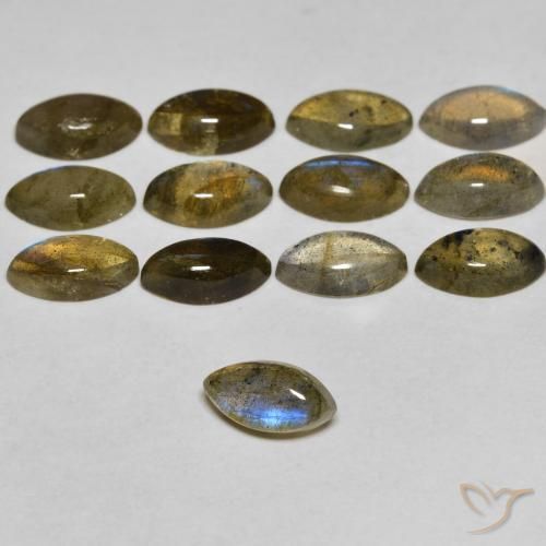 Labradorita Multicolor natural de 0.71 ct, Marquesa, Transparente