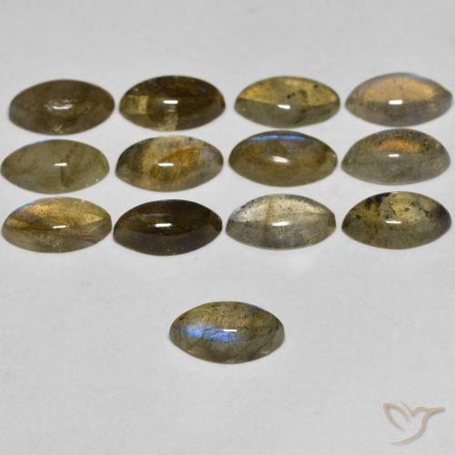 Labradorita Multicolor natural de 0.71 ct, Marquesa, Transparente