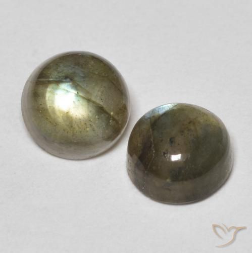 Gemas de Labradorita Multicolor natural de 2.10 ct, Redondo, Translúcido